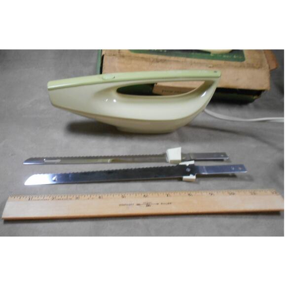 Vintage Hamilton Beach Electric Knife Model 296 Works Avocado Box & Manual - Picture 4 of 12